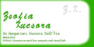 zsofia kucsora business card